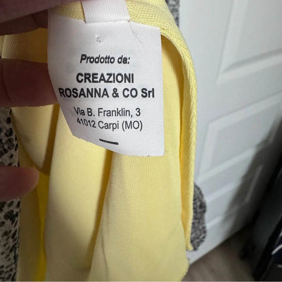 Rosanna&Co Made in Italy Silk Sleeveless Animal Print Midi Dress Black Yellow L - Picture 5 of 9
